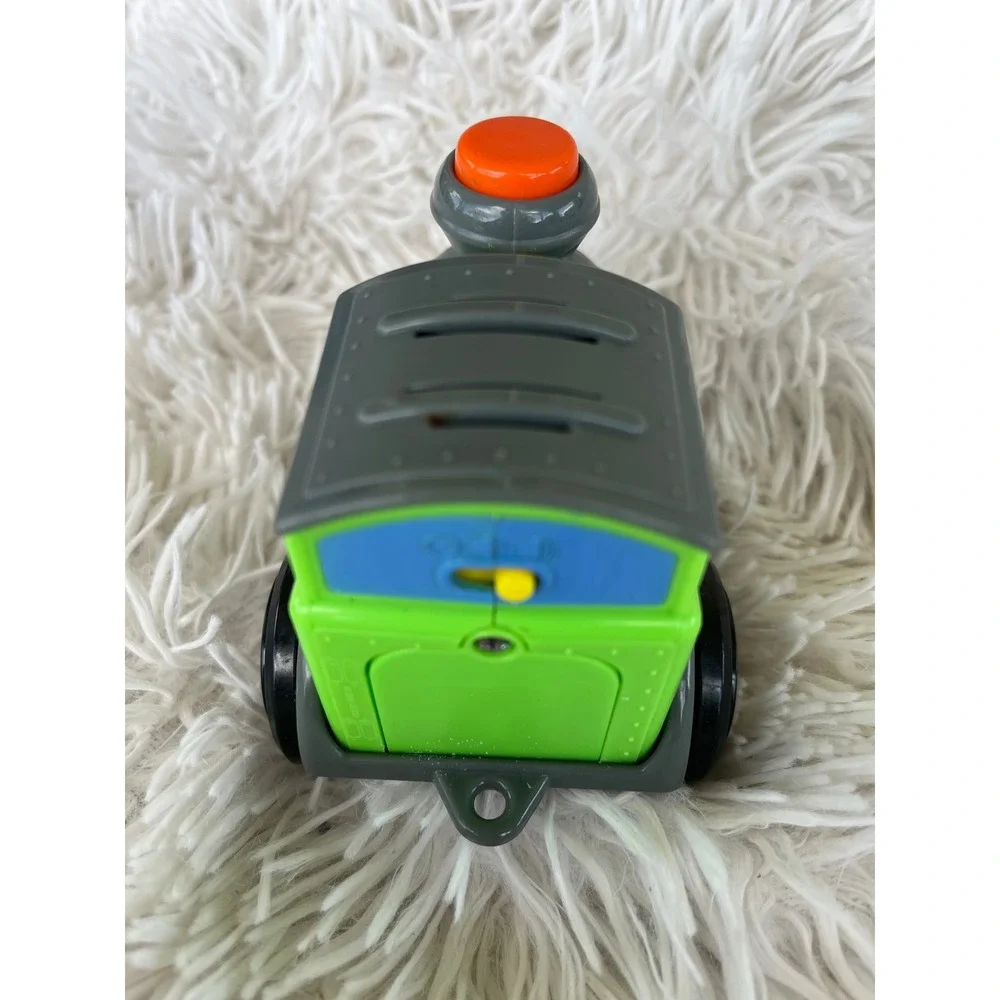 Little Tikes Green Grey Toy Train Engine with Orange Button Switch‎ UNTESTED
